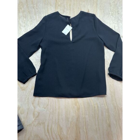 Halogen Women’s Blouse Black Classy Top New! Lined - Picture 2 of 5